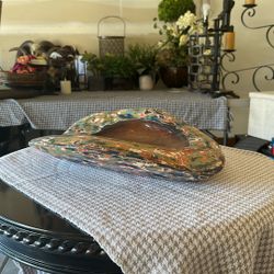 One Of One Large Wooden Stained Burl Bowl