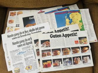 McDonald’s 90s German/Dutch Tray Liners 