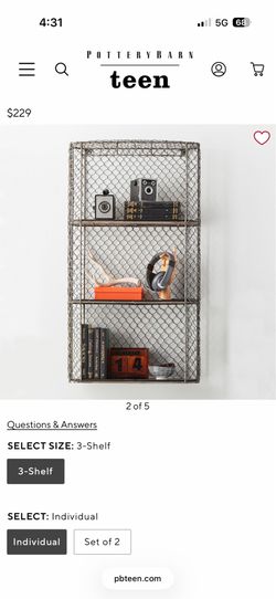 Pottery Barn Teen Industrial Metal Shelving