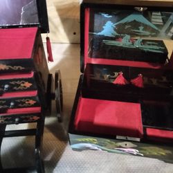 ❤️❤️2 VINTAGE BEAUTIFUL MUSICAL JAPANESE JEWELRY BOXES 🌈🌈 -


