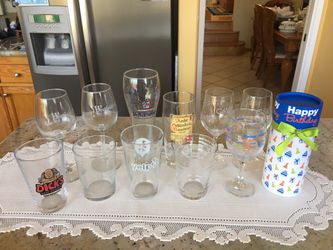Assorted wine glasses & cups. Never used. Must take all.