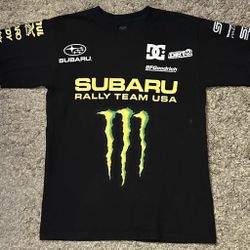 Subaru Rally Team USA 40 Dave Mirra Men’s S Black Monster Energy DC Shoes TShirt
