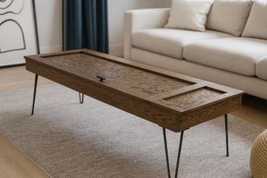 Modern Solid Wood Coffee Table w/ Hidden Storage