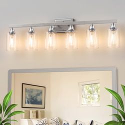 Polished Nickel 6-Light Bathroom Vanity Light