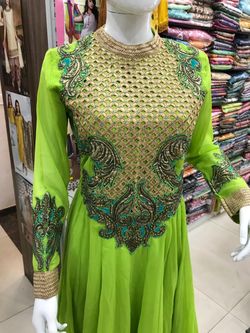 Zari Cutwork Hand Embroidered Indian Pakistani Anarkali Kameez ready made L/XL