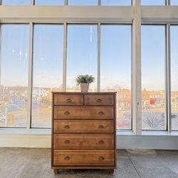 Vintage Midcentury Modern Traditional Classic Minimalist Brown Wood Dresser Chest Of Draws (🚚 Free Delivery)