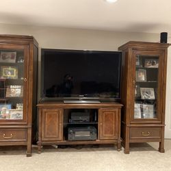 Bernhardt TV stand and side cabinets with drawers