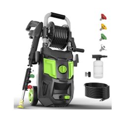 Electric Pressure Washer - 5000PSI Max, 3.6 GPM, 20FT Hose, 35FT Power Cord, 4 Nozzles, Foam Cannon High Power Washers for Car, Patio, Driveway, Garde