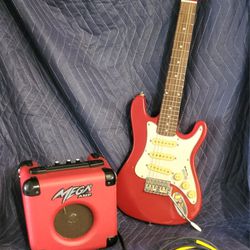 Cort 80's 1/2 mini strat style size 5 way  Mega VL-10 Amp Electric Guitar traveler or for a child