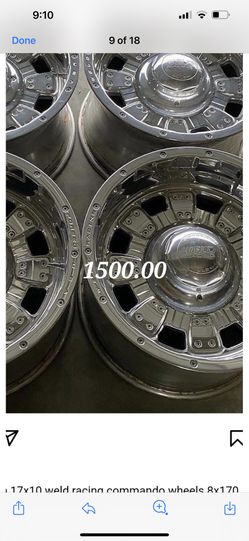 17 By 10 Weld Racing Commando Rims