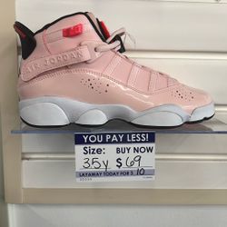 Light Pink Jordan 6 Rings Size 3.5y
