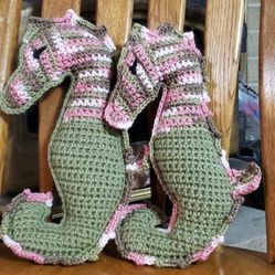 Handmade Crochet Seahorse Ragdoll Pair