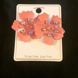 Pink Flower Earrings
