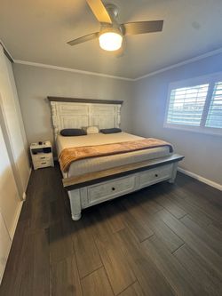 King Bed Frame with Storage Drawers
