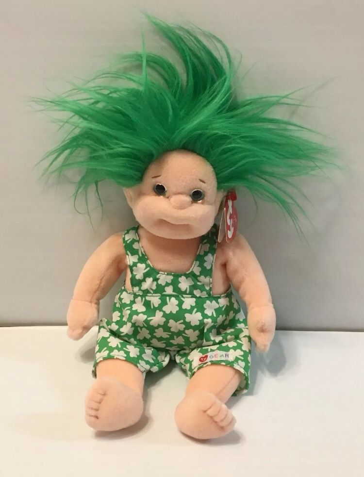 Ty SHENANIGAN 10" Plush Doll VINTAGE 1993 St. Patrick's Day Stuffed Animal RARE. IN EXCELLENT CONDITION