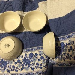 WEDGWOOD QUEEN’S WARE EDME (4) RIBBED SOUP/SALAD BOWLS