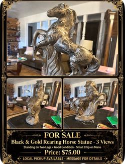 Black and gold painted not real gold horse