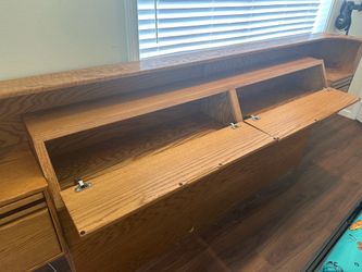 Large headboard with locking drawers and keys