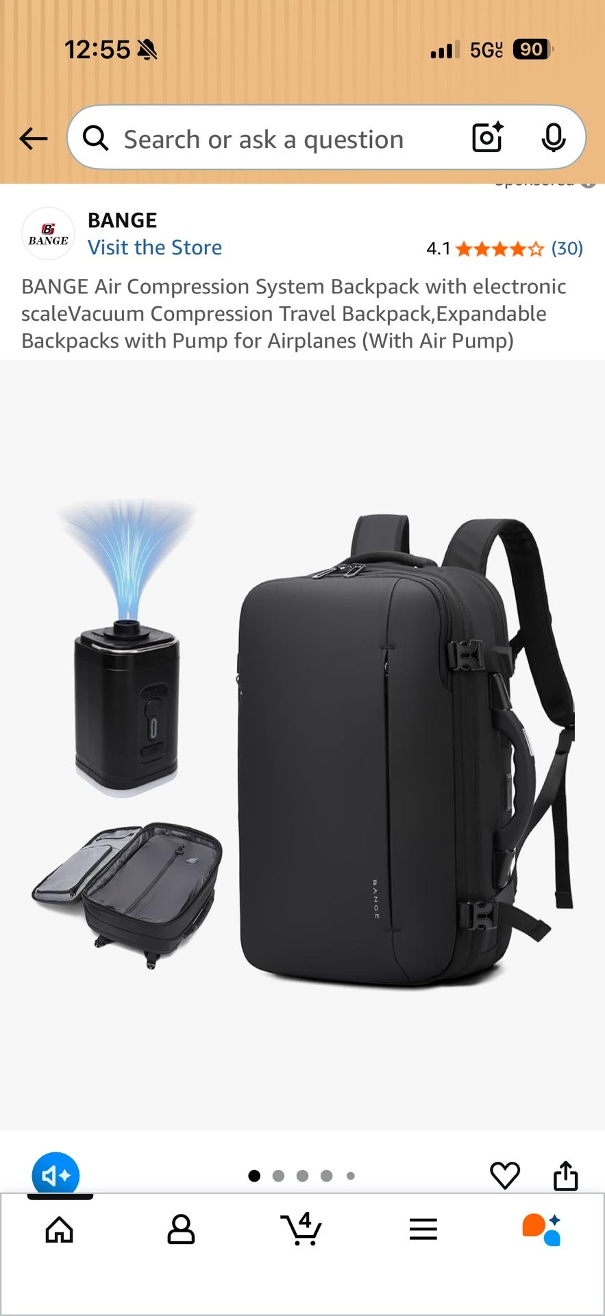 Bange Travel Backpack With Vaccuum