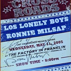 Ronnie Milsap and Los Lonely Boys autographed CMT Crossroads show poster (signed by everyone).