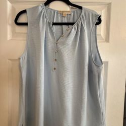 Michael Kors Powder Blue Sleeveless Blouse