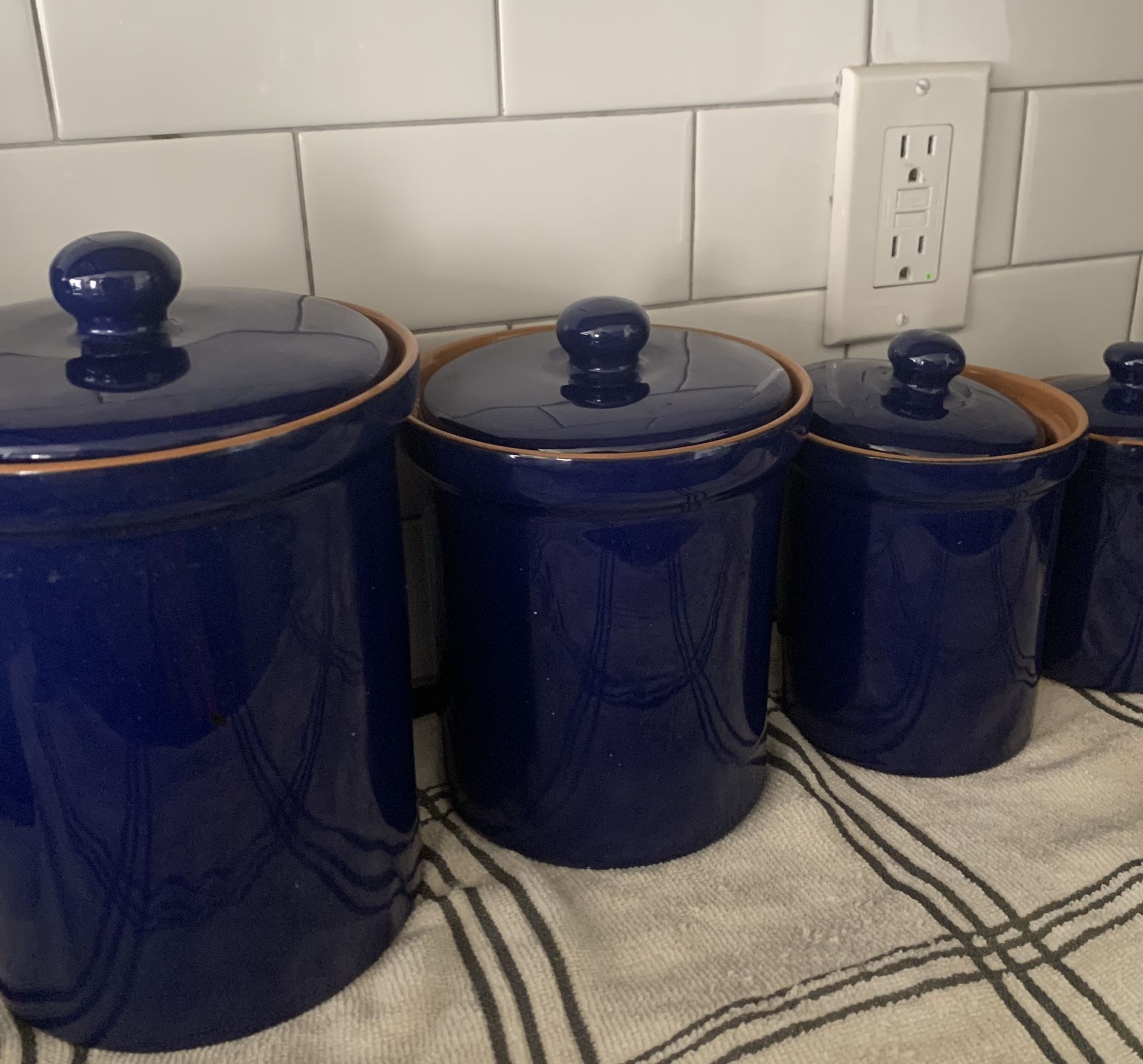 Blue Ceramic Canisters