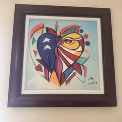 Alfred Gockel American Hearts Giclée Canvas 22x22" Framed Limited /350