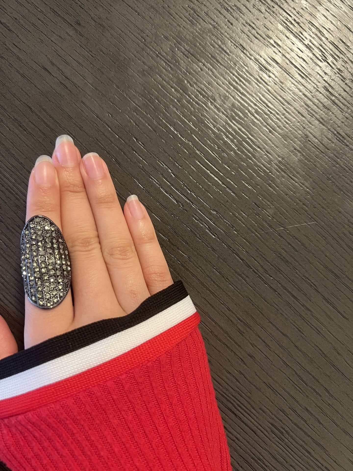 Black and Silver Rhinestone Ring
