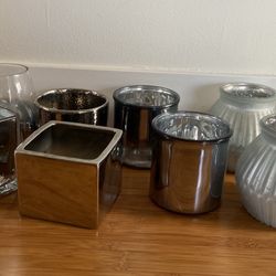 8 Silver Vases