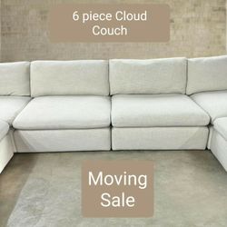 Cloud Couch Modular Sectional Sofa Beige 6 Piece Set