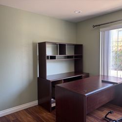 Executive Desk Hutch And File Cabinet