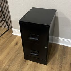 Black file cabinet