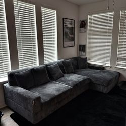 Oversized L-Shape Modular Sectional Sofa Set Upholstered Sofa Couch