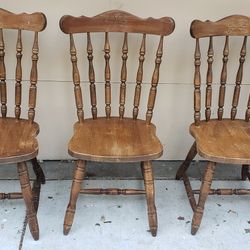 3 Solid Wood Chairs