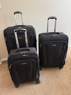 Brand-new Samsung 3-piece luggage set (large, medium, and carry-on). Never used. Retail price around $1,200, commonly sells for $600–700. Asking price
