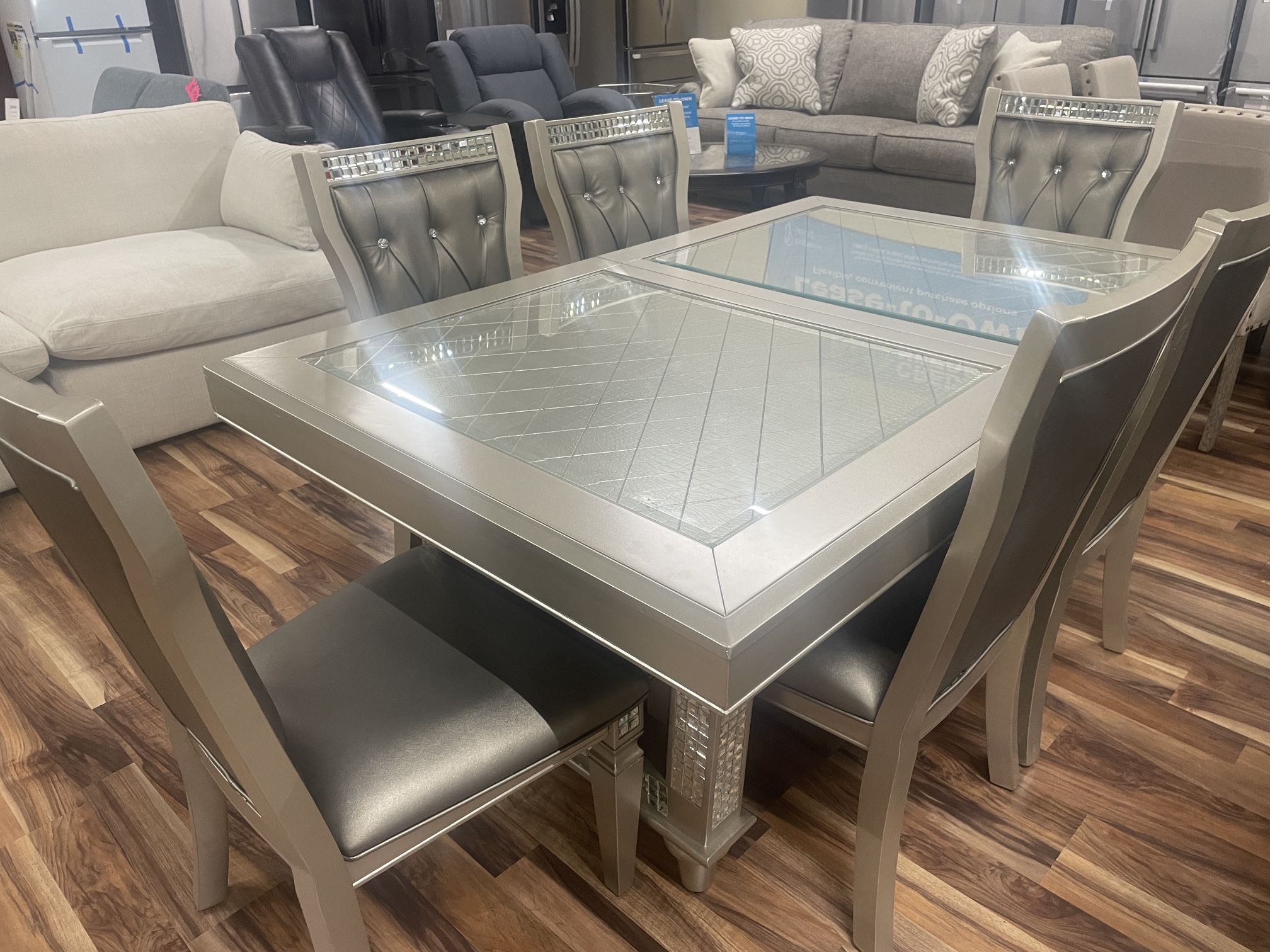 Glamour dining set with leaf
