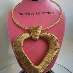 Statement Bold Heart Shape Necklace 