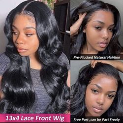 Lace Frontal Human Hair Wig Body Wave Curly Water Wave and Straight 