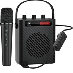 (New in Box) 
Bluetooth 5.3 Wireless Voice Amplifier with 2 Wireless Microphones, 40W Portable Rechargeable PA System for Teachers, Indoor/Outdoor Eve