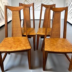 Vintage 1960’s Mid Century Modern Cane Dining Chairs