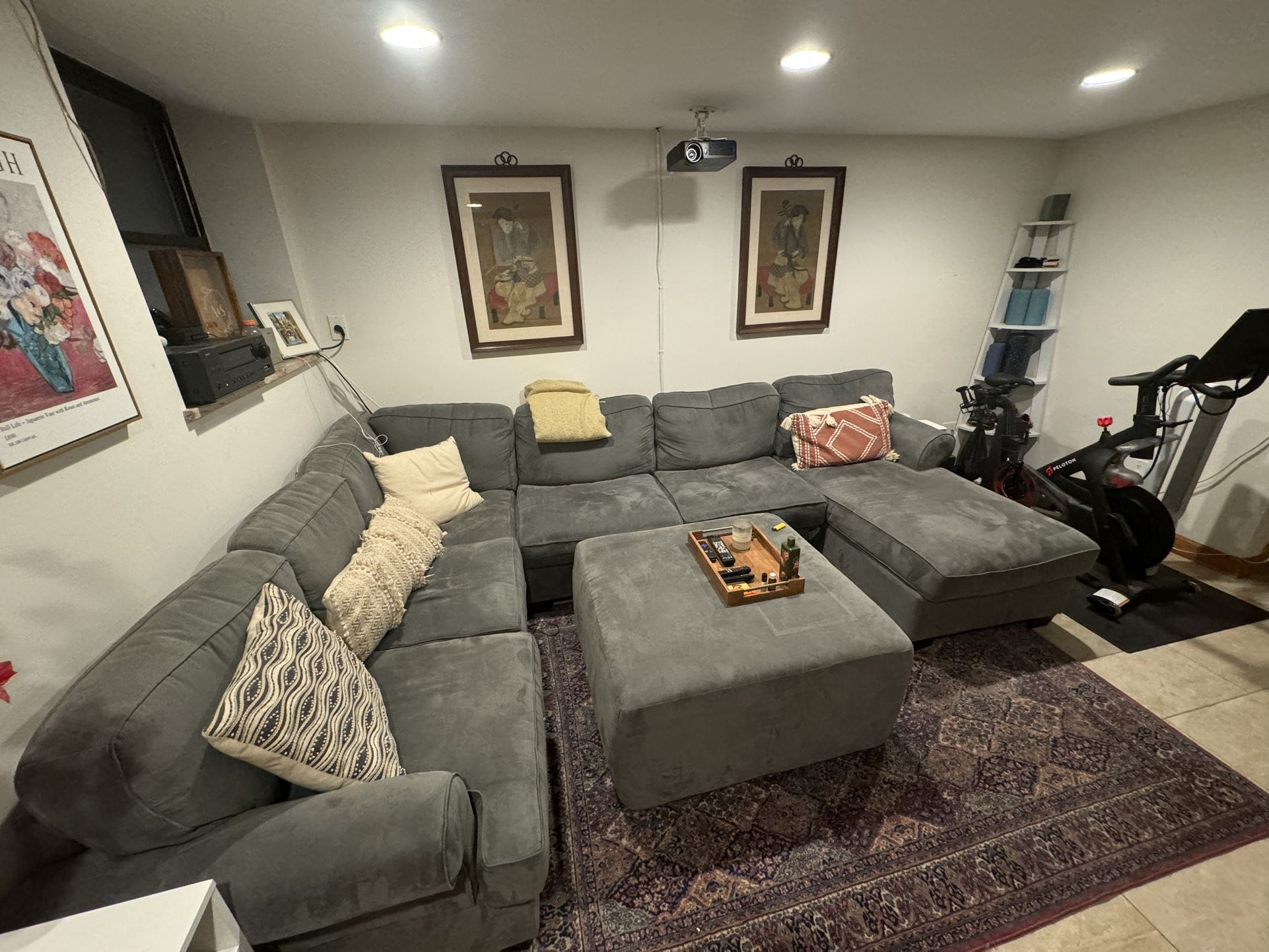 Large Gray Sectional Couch w/ Ottoman — Move Out Sale!