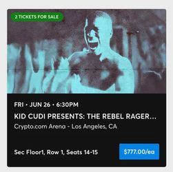 Kid Cudi Tickets 6/26 Crypto