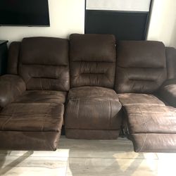 Brown Faux Leather Couches