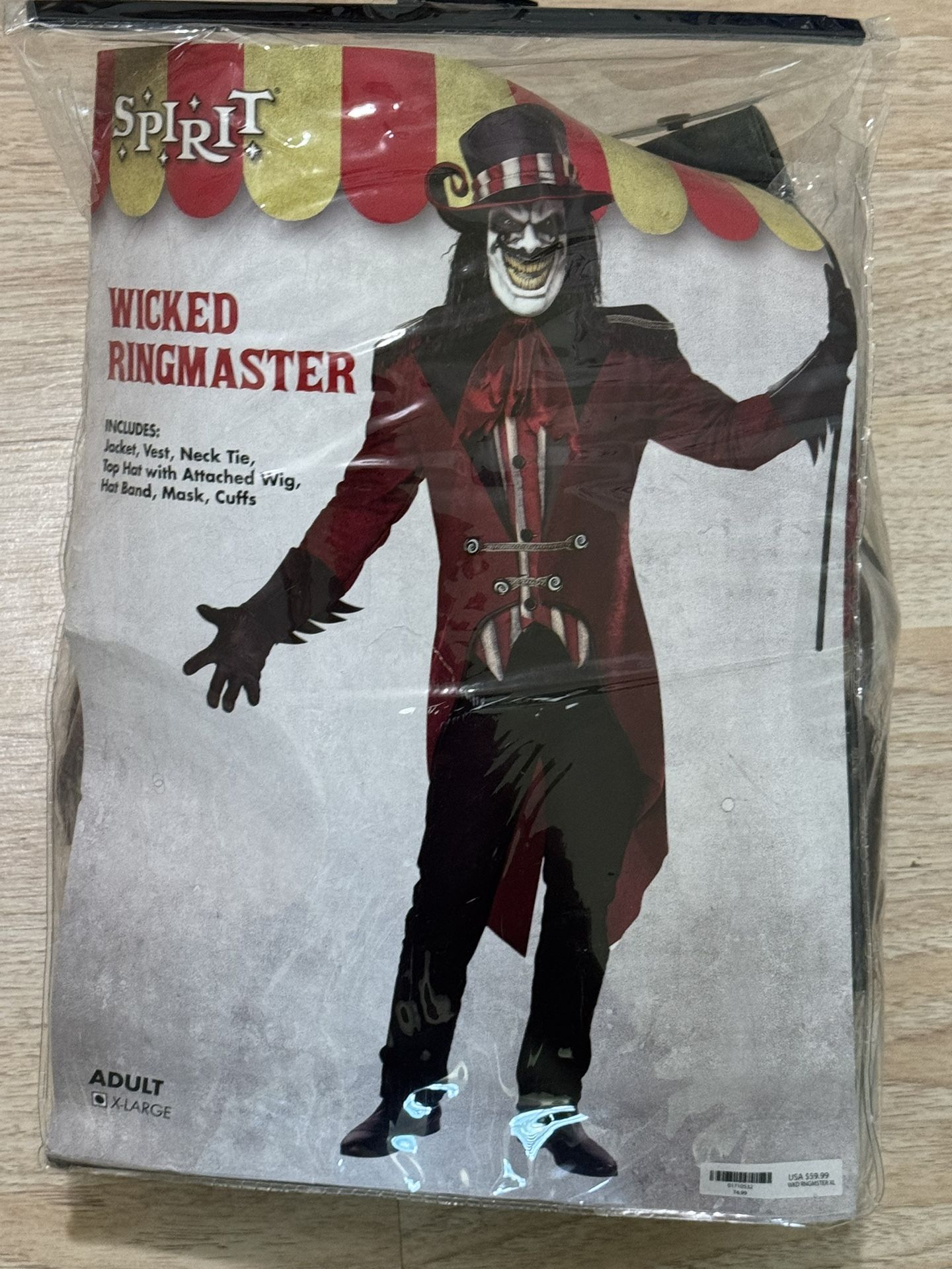 Halloween Costume Wicked Ring Master Adult Xl