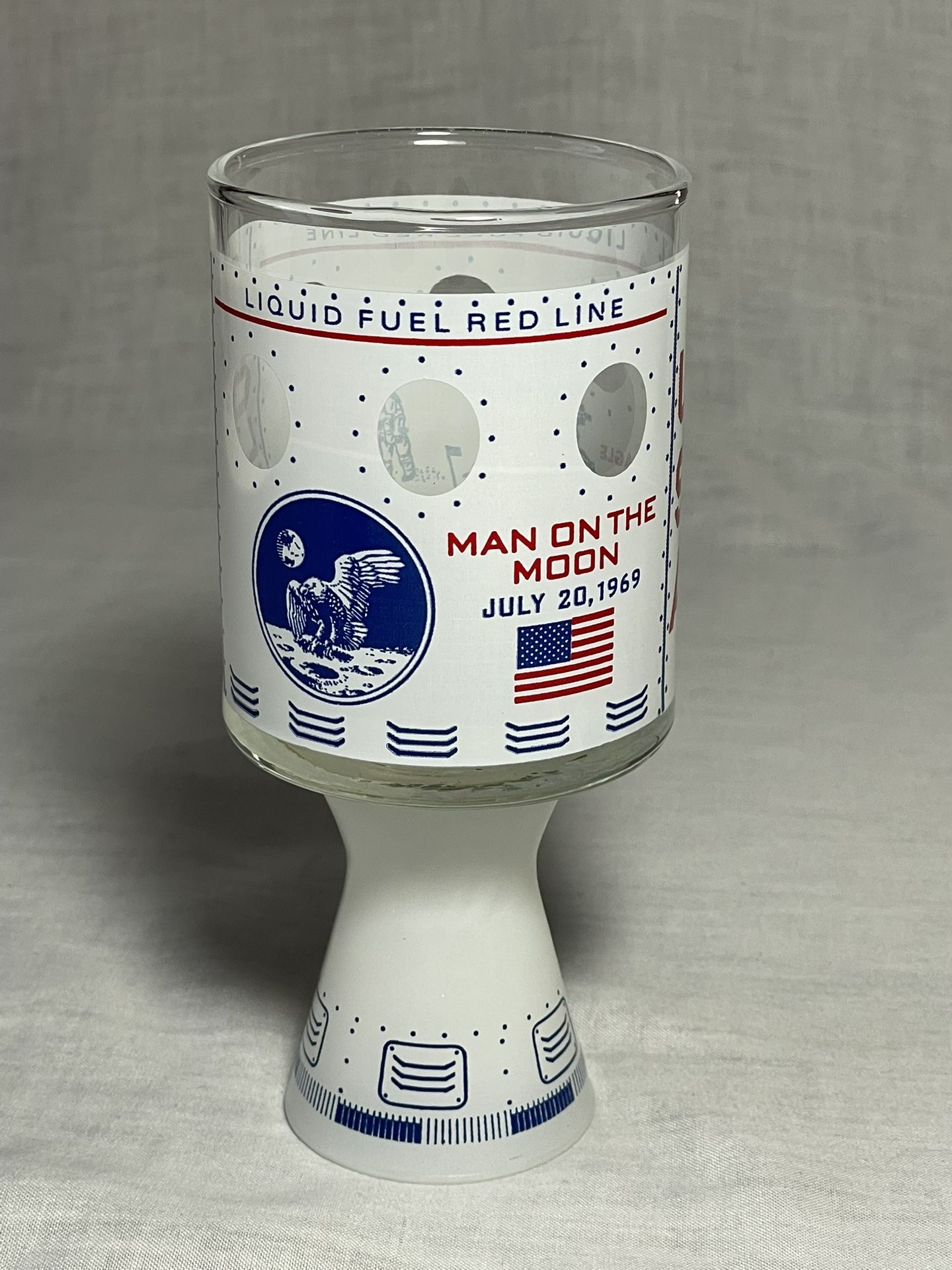 Vintage 1969 Apollo 11 Moonshot Glass Tumbler & Shot Man On The Moon NASA