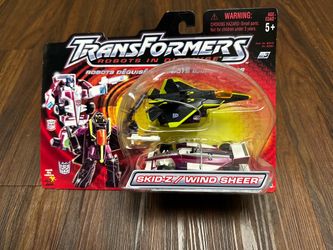 Factory Sealed Vintage Original 2001 Transformers Skid-Z & Windsheer Action Figures
