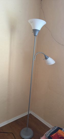 Grey lamp lamp with light bulbs
