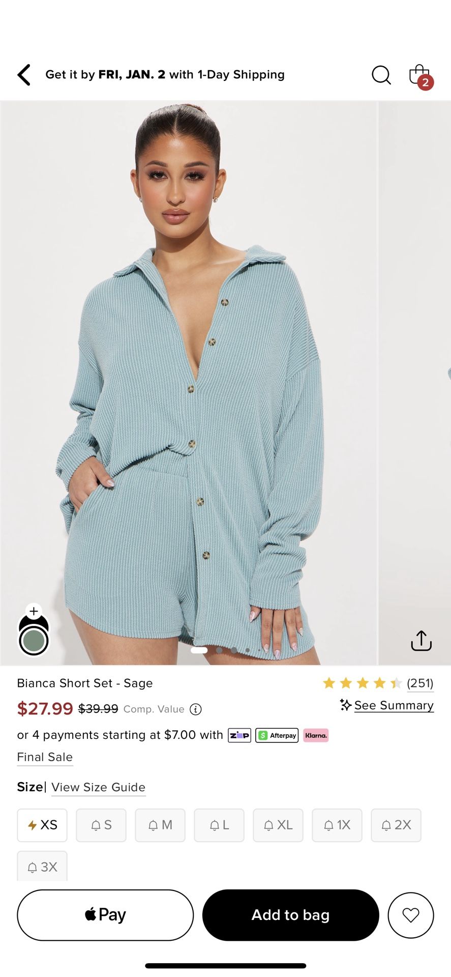 Fashion Nova Bianca Short Set