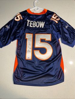 Tim Tebow Signed Denver Broncos Jersey Autographed Reebok Vintage Home Navy #15