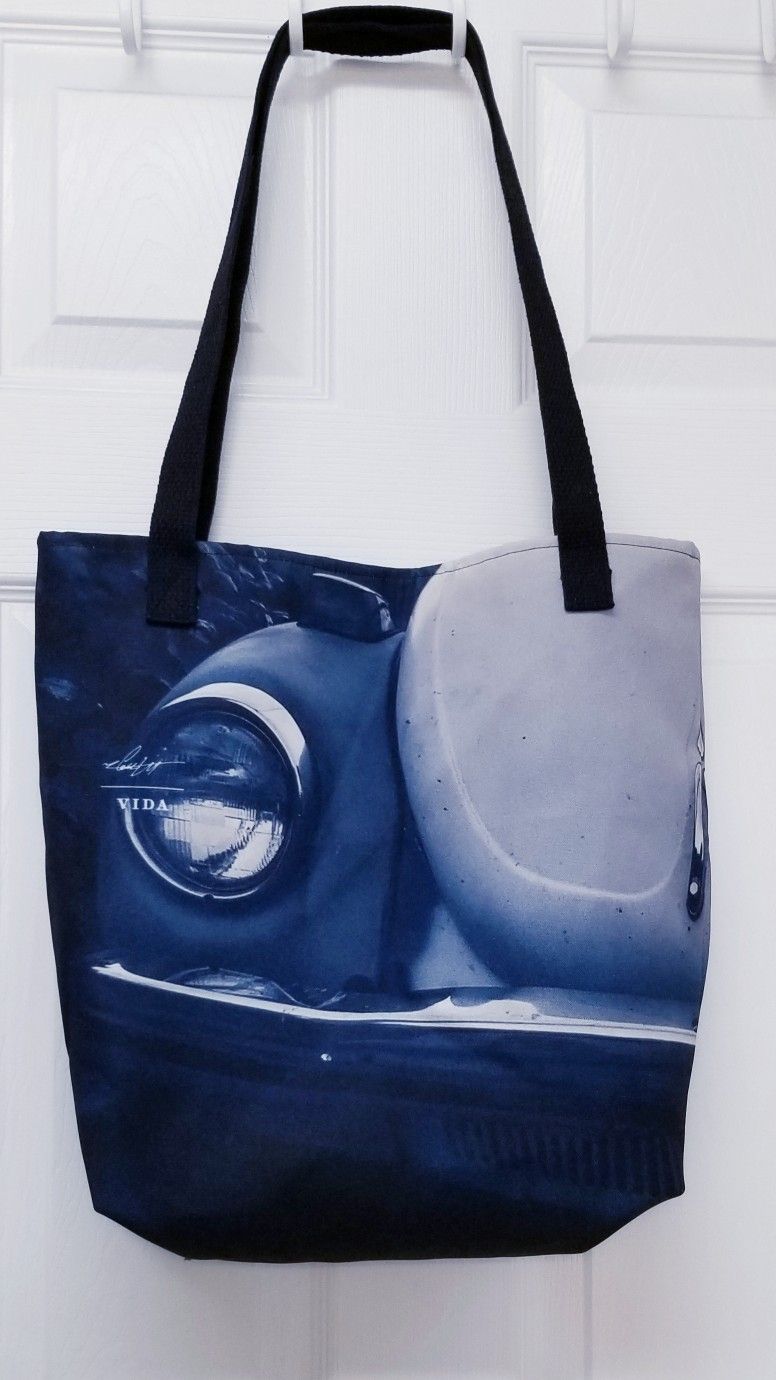 Blue Car Design Tote Bag